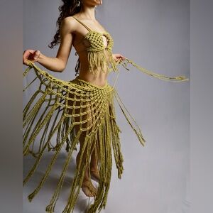 Handmade Macramé Midi Skirt